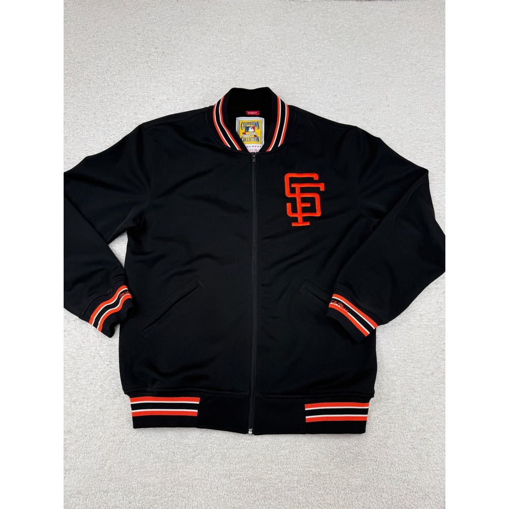 Mitchell & Ness Black San Francisco Giants Bomber Jacket with Orange Trim